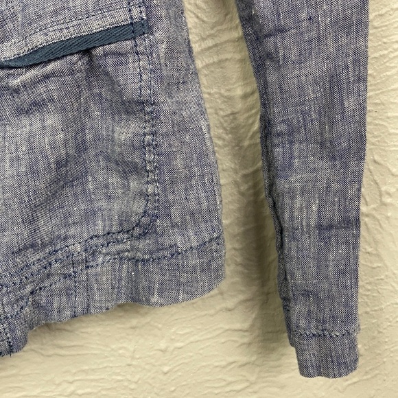 Caslon Blue One Button 100% Linen Blazer Size XS - Picture 3 of 8